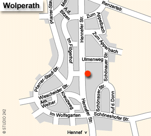 Lageplan der Baumschule Roth in Wolperath